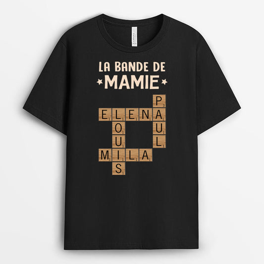 3142AFR1 la bande a mamie version mots croises t shirt grand mere personnalise