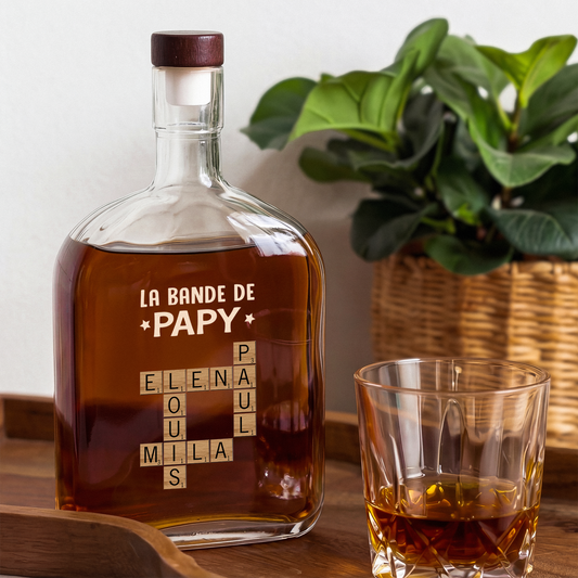 3142AFR2 bouteille de whisky personnalisable la bande a papa papy avec mot croise 3142aicf0b
