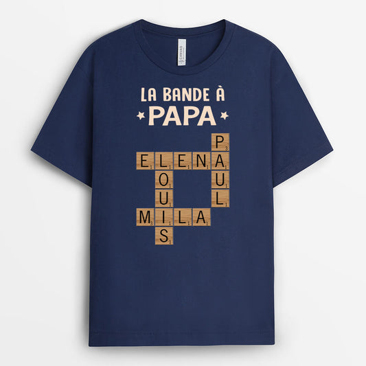 3142AFR2 la bande a papy version mots croises t shirt grand pere personnalise