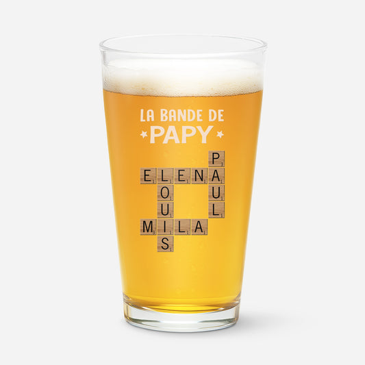 3142IFR2 verre a biere personnalise la bande a papa avec mots croises 3142ikl5b