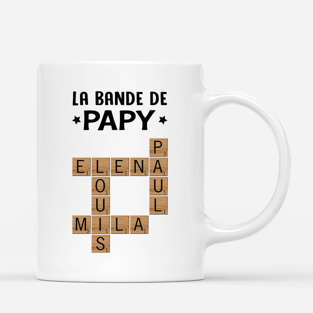 3142MFR1 la bande a papy avec mots croises mug pour papy personnalisee