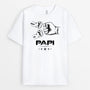 3143AFR1 papy avec coups de poing version dessin monochrome t shirt personnalise pour papy