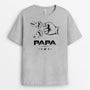 3143AFR2 papy avec coups de poing version dessin monochrome t shirt personnalise pour papy