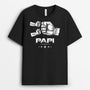 3144AFR1 papy avec coups de poing reels version monochrome t shirt personnalise pour papy