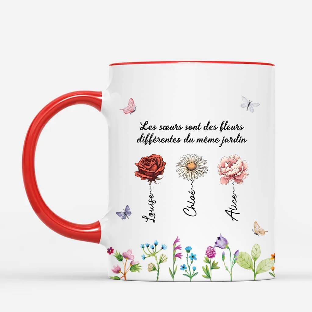 3148MFR2 les soeurs sont des fleurs differentes dun meme jardin mug personnalise pour soeur