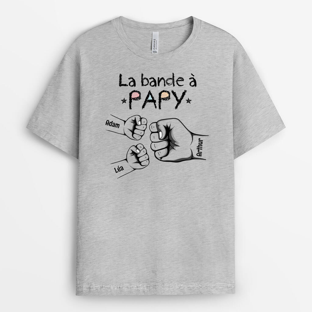 3159AFR1 la bande a papy avec coups de poings simples tee shirt grand pere personnalise