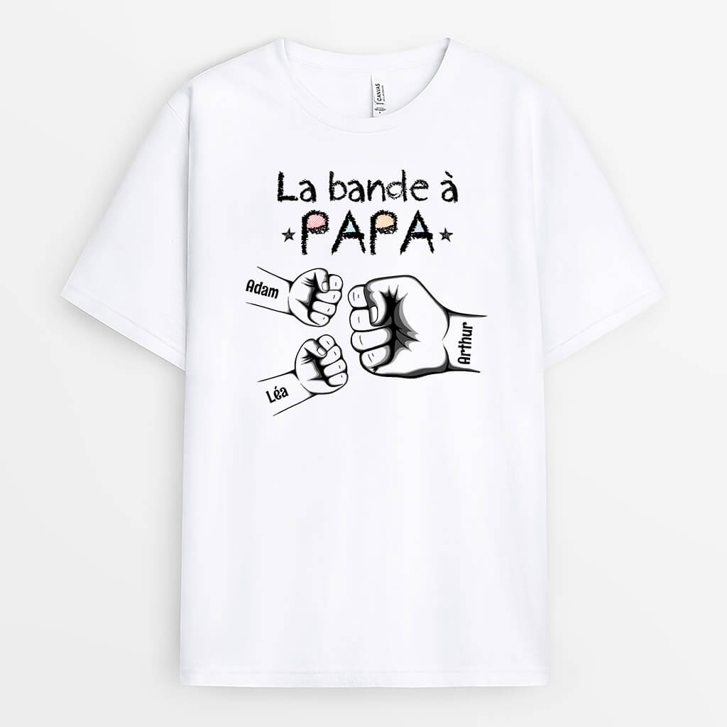 3159AFR2 la bande a papy avec coups de poings simples tee shirt grand pere personnalise