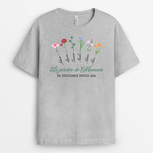 3173AFR2 la jardin de mamie version fleurs sauvages t shirt pour mamie personnalise