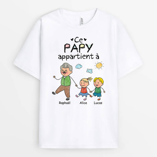 3175AFR1 la bande a mamie version dessin familial aux crayons des couleurs t shirt mamie personnalisable