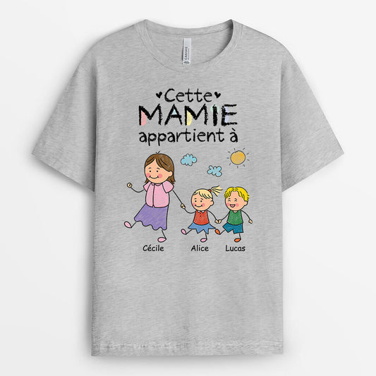 3175AFR2 la bande a mamie version dessin familial aux crayons des couleurs t shirt mamie personnalisable