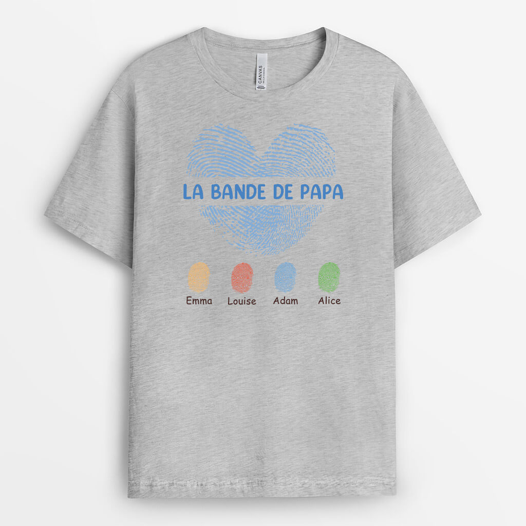 3177AFR2 la bande a mamie version coeur avec empreintes digitales tee shirt mamie personnalisable