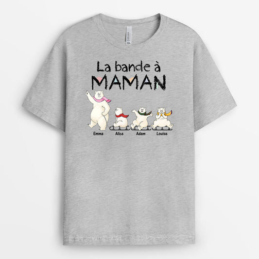 3181AFR2 la bande a mamie famille dours blancs version claire t shirt personnalise pour mamie