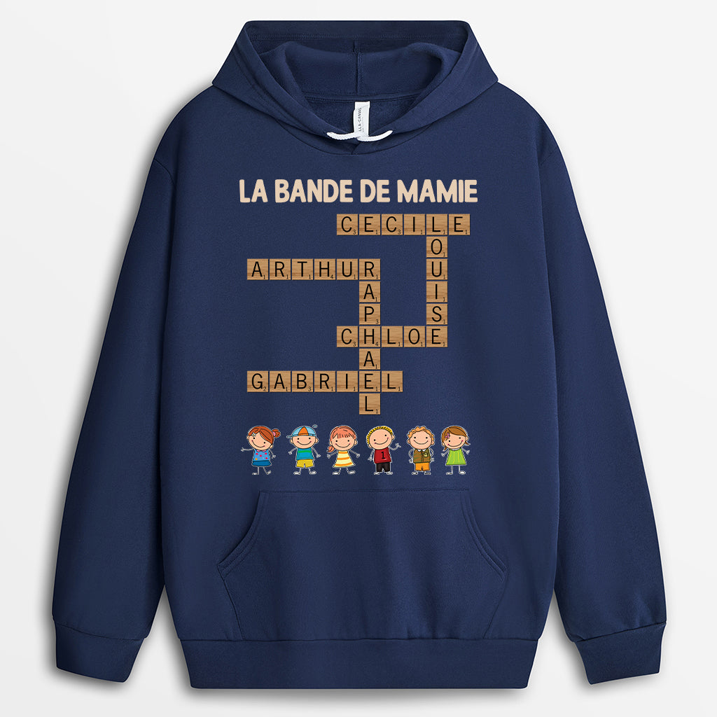 3186AFR2 la bande a papy version mots croises avec les petits enfants t shirt personnalise papy