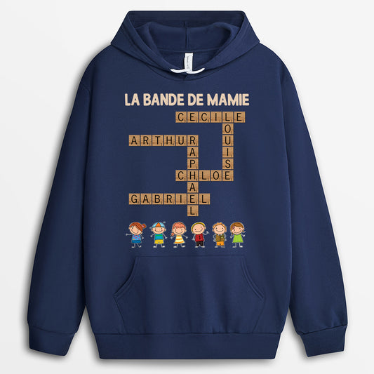 3186AFR2 la bande a papy version mots croises avec les petits enfants t shirt personnalise papy