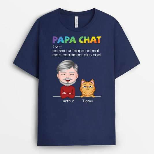 3187AFR2 definition de papa chat plus cool tee shirt personnalise chat