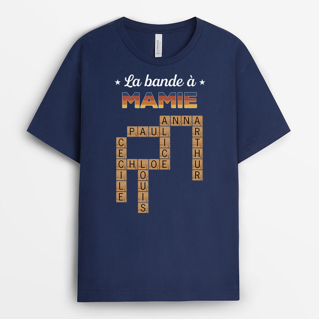 3203AFR2 la bande a papy avec mots croises tee shirt pour papy personnalisable