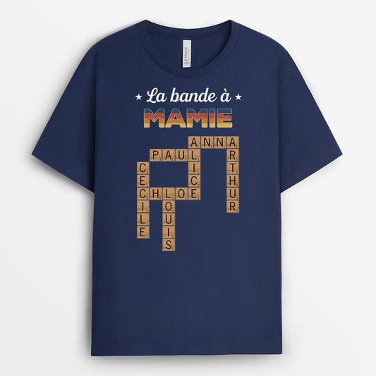 3203AFR2 la bande a papy avec mots croises tee shirt pour papy personnalisable