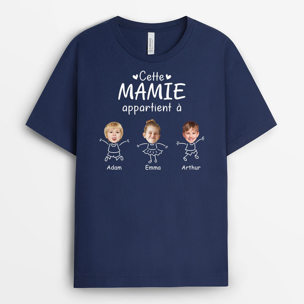 3209AFR2 cette mamie appartient a version simple avec visages t shirt mamie personnalise