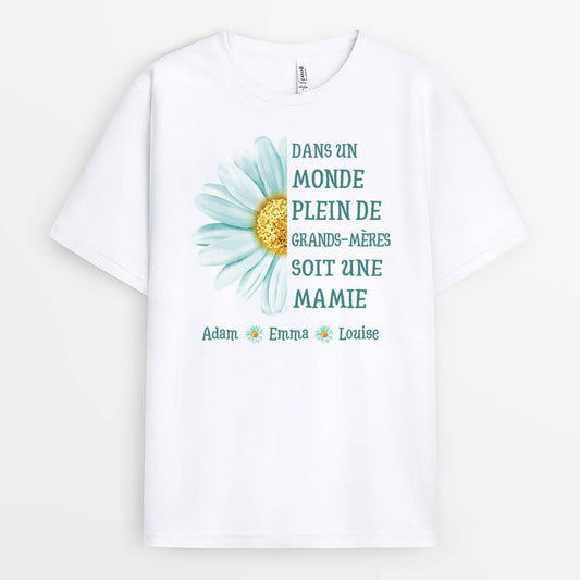 3210AFR1 dans un monde plein de grands meres version marguerite tee shirt mamie personnalise