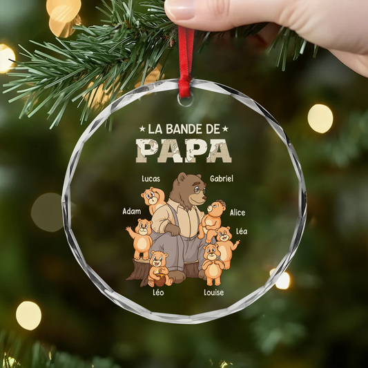 3214OFR2 ornement en verre personnalise la bande a papy ours 3214o6z7b