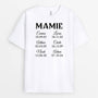 3225AFR1 mamie simple avec les dates de naissances tee shirt mamie personnalise