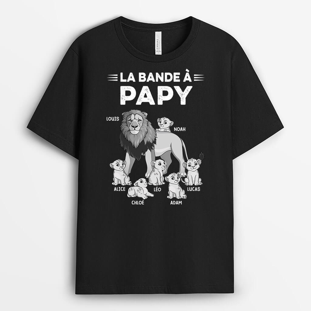 3226AFR1 la bande a papy lion version monochrome tee shirt personnalisable papy