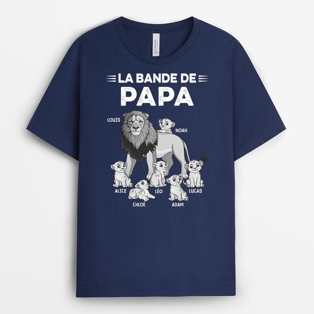 3226AFR2 la bande a papy lion version monochrome tee shirt personnalisable papy