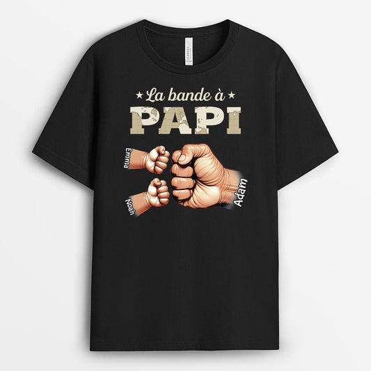 3231AFR1 la bande a papy version carte avec les bosses de poing t shirt papy personnalise