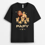 3232AFR1 papy lion avec etoiles t shirt personnalise pour papy