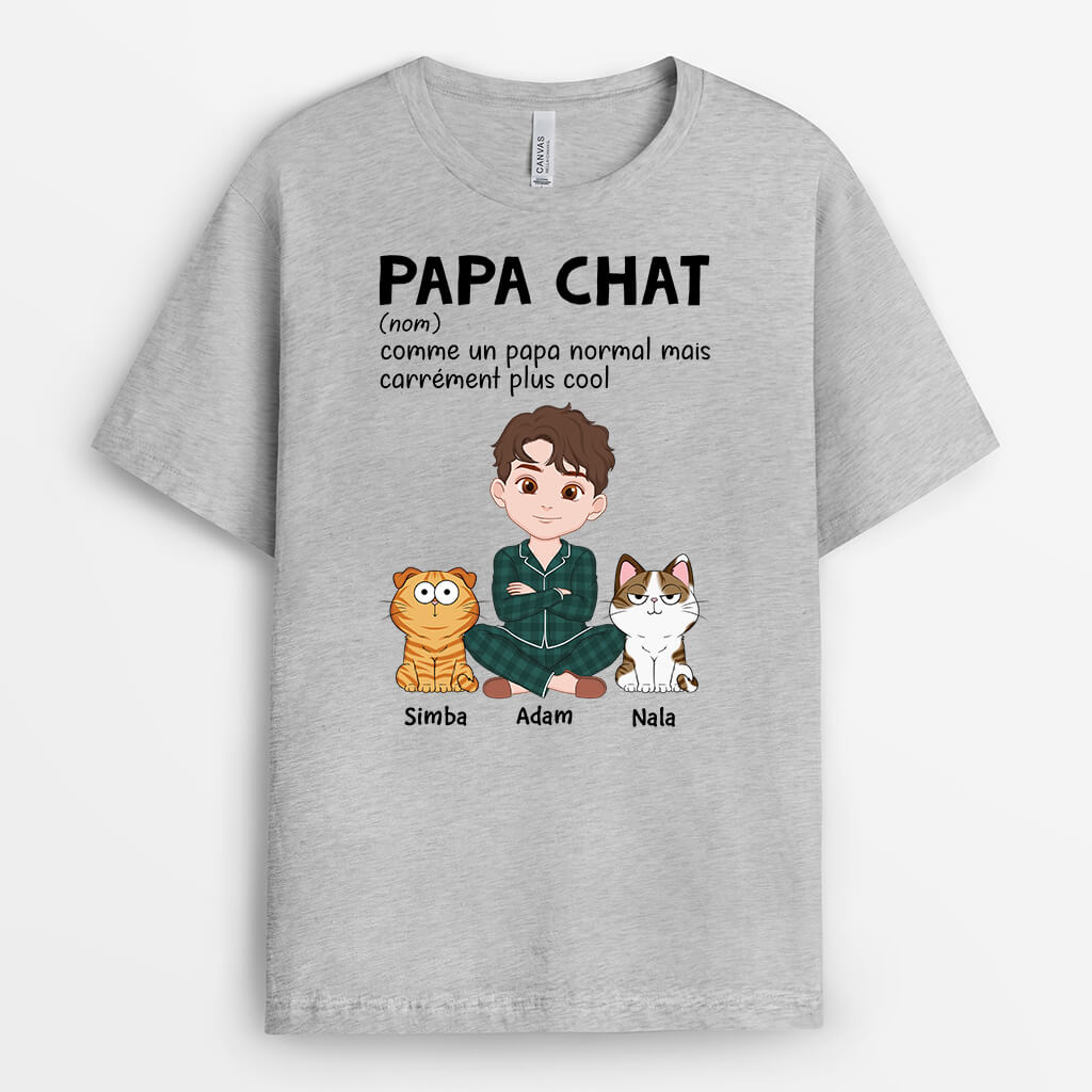 3239AFR1 definition de papa chat mignon t shirt chat personnalise