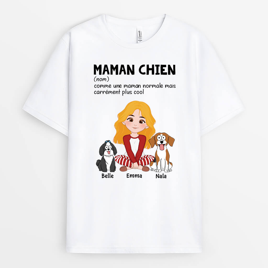 3239AFR1 definition de papa chien mignon t shirt chien personnalise