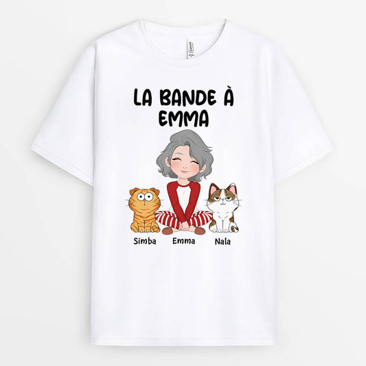 3243AFR1 la bande demma version chats mignons t shirt chat personnalis