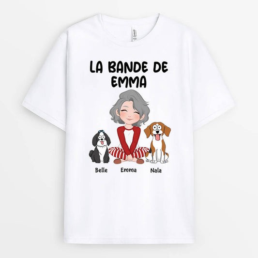 3243AFR1 la bande demma version chiens mignons t shirt chien personnalis