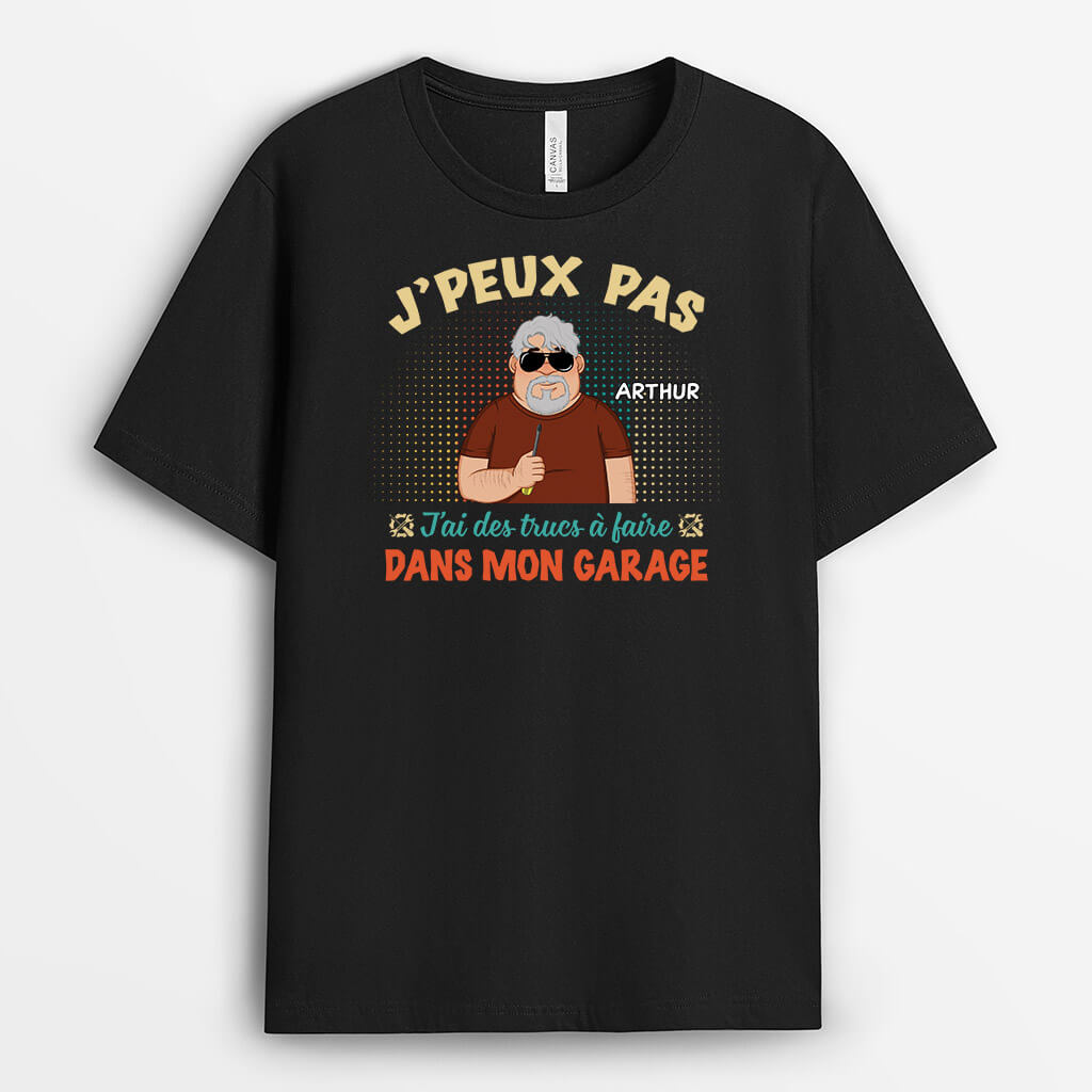 3246AFR1 j_ai des trucs a faire dans mon garage tee shirt pour homme personnalise