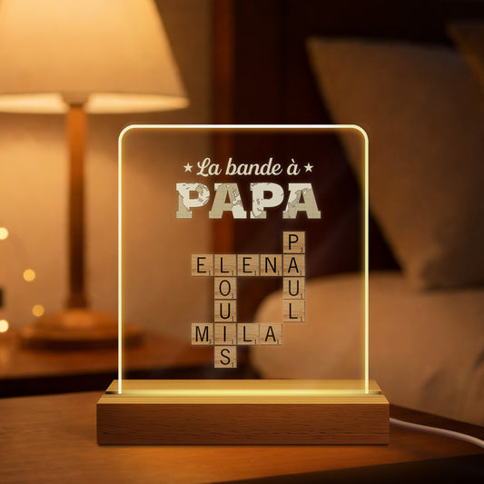 3261LFR1 veilleuse mot croise famille personnalisee la bande a papa maman papy mamie 3261l8l5b