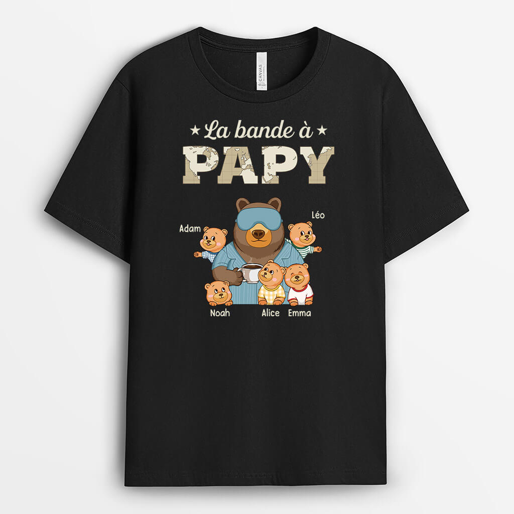 3262AFR1 la bande a papy ours version carte t shirt personnalise pour papy