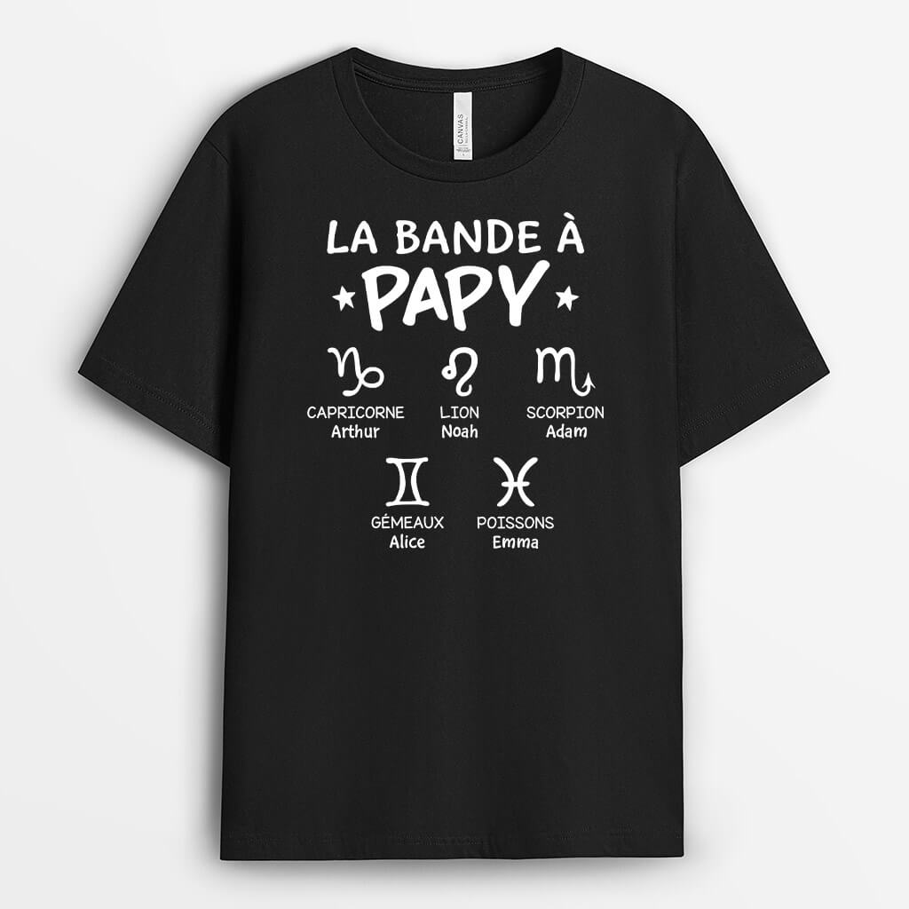 3268AFR1 la bande a papy version les signes du zodiaque tee shirt papy personnalise