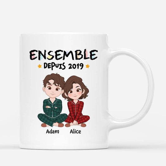 3269MFR1 ensemble depuis version crayon de couleurs mug pour couple personnalise