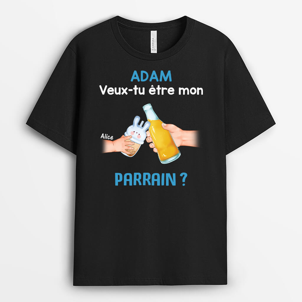 3272AFR1 veux tu etre mon parrain t shirt personnalise pour parrain