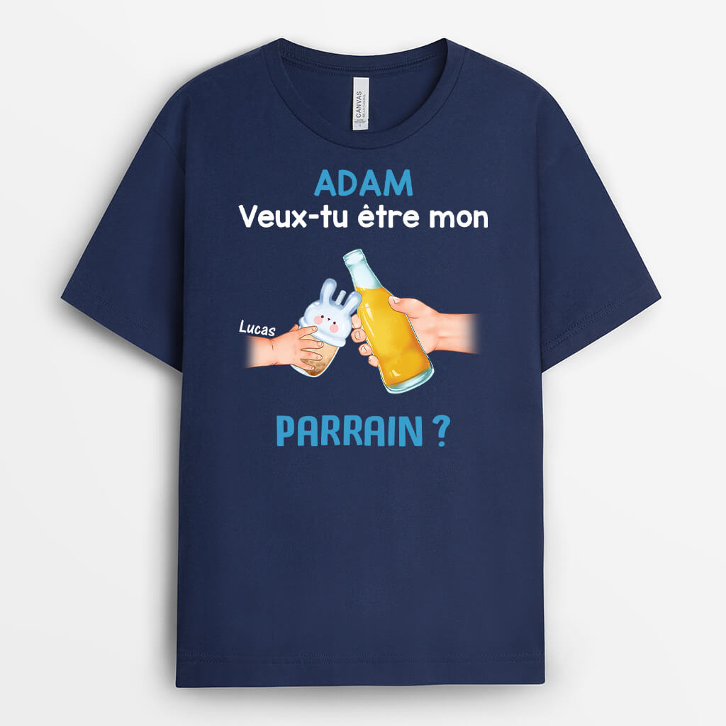 3272AFR2 veux tu etre mon parrain t shirt personnalise pour parrain