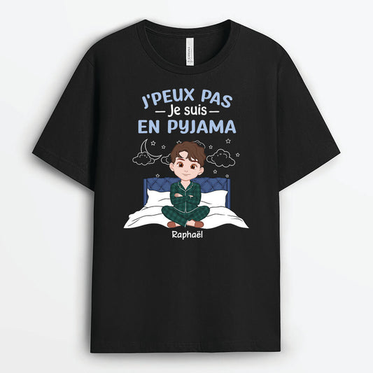 3282AFR1 je peux pas je suis en pyjama version cartoon t shirt homme personnalise