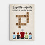 3289CFR1 les petits enfants rendent la vie plus grande avec mots croises toile pour mamie personnalisable