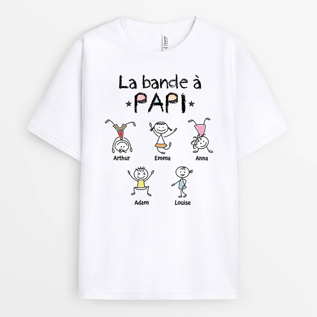 3290AFR1 la bande a papy espiegle version bonhommes allumettes tee shirt papy personnalisable