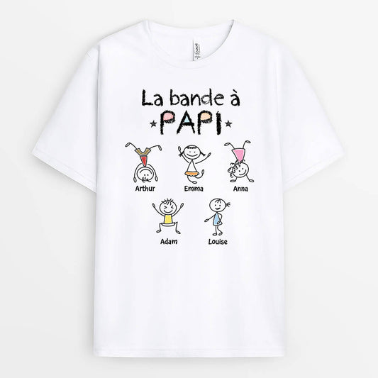 3290AFR1 la bande a papy espiegle version bonhommes allumettes tee shirt papy personnalisable