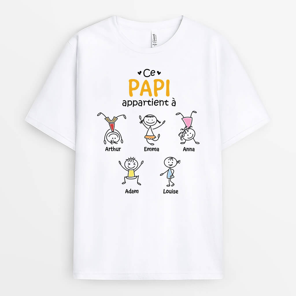 3291AFR2 ce papy appartient a version bonhommes allumettes tee shirt personnalisable papy