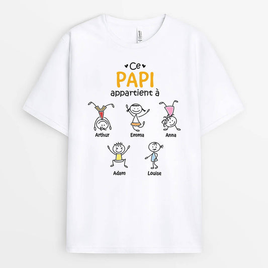 3291AFR2 ce papy appartient a version bonhommes allumettes tee shirt personnalisable papy