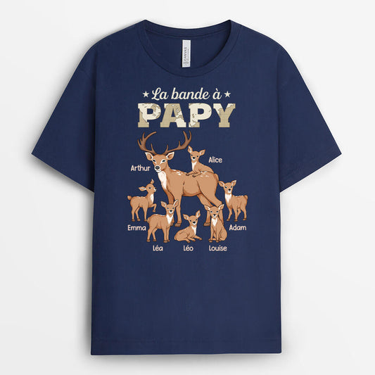 3293AFR1 la bande a papy cerf version carte tee shirt personnalise papy