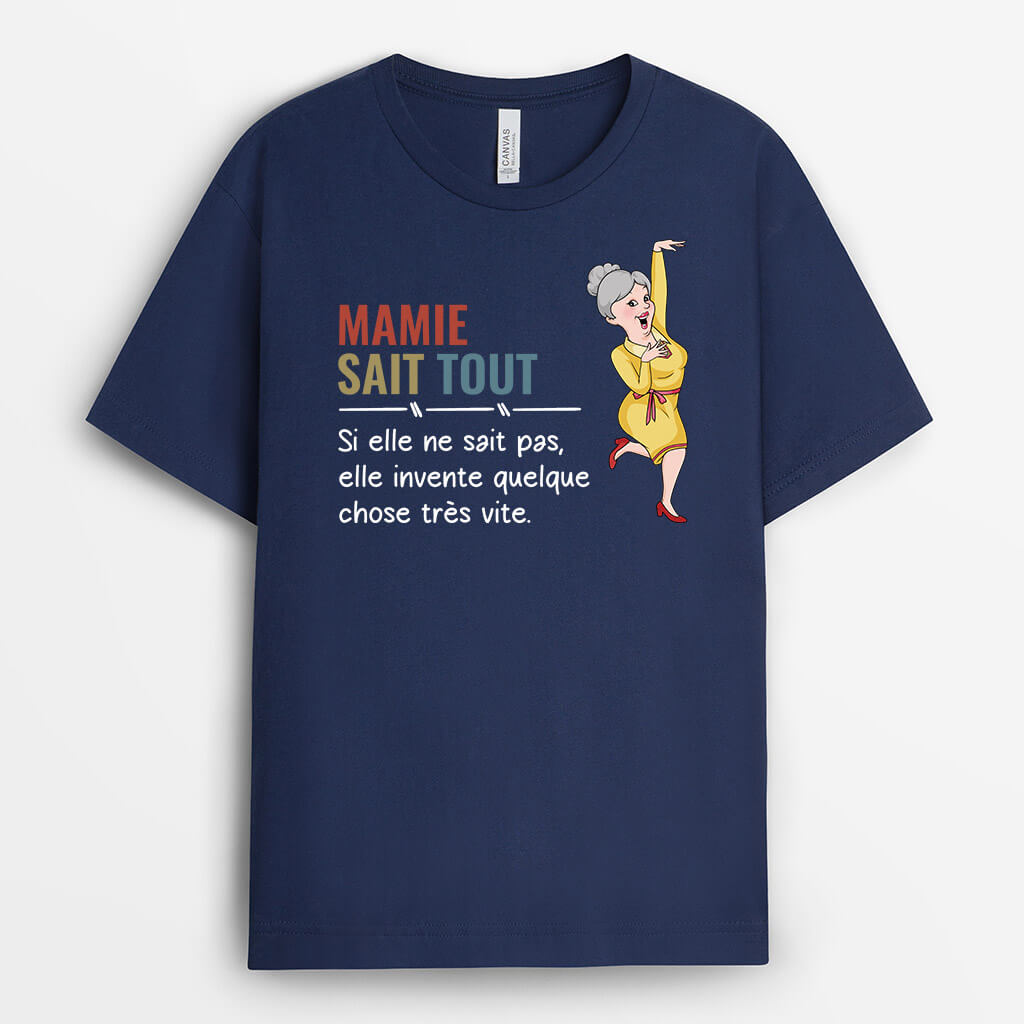 3300AFR2 mamie sait tout t shirt mamie personnalise