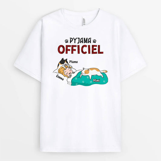 3303AFR1 cest mon t shirt de pyjama avec chats dormant tee shirt chat personnalise