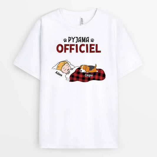 3303AFR1 cest mon t shirt de pyjama avec chiens dormant tee shirt chien personnalise